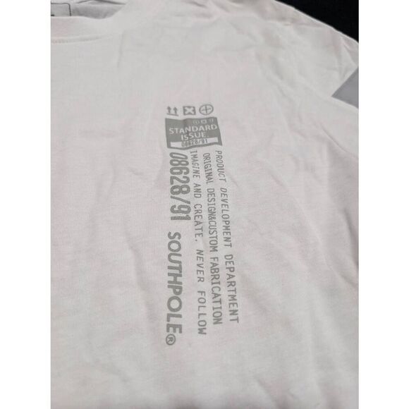Southpole White and Grey T-shirt Men's Medium - Picture 3 of 6